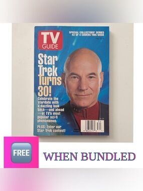 🆓 When Bundled TV Guide August 1996 Captain Picard Star Trek Turns 30 #2 of 4